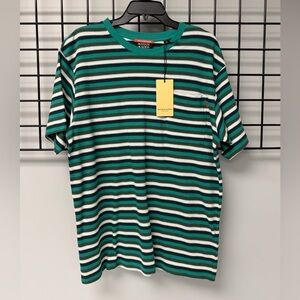 Scotch & Soda Green and White Striped Tee